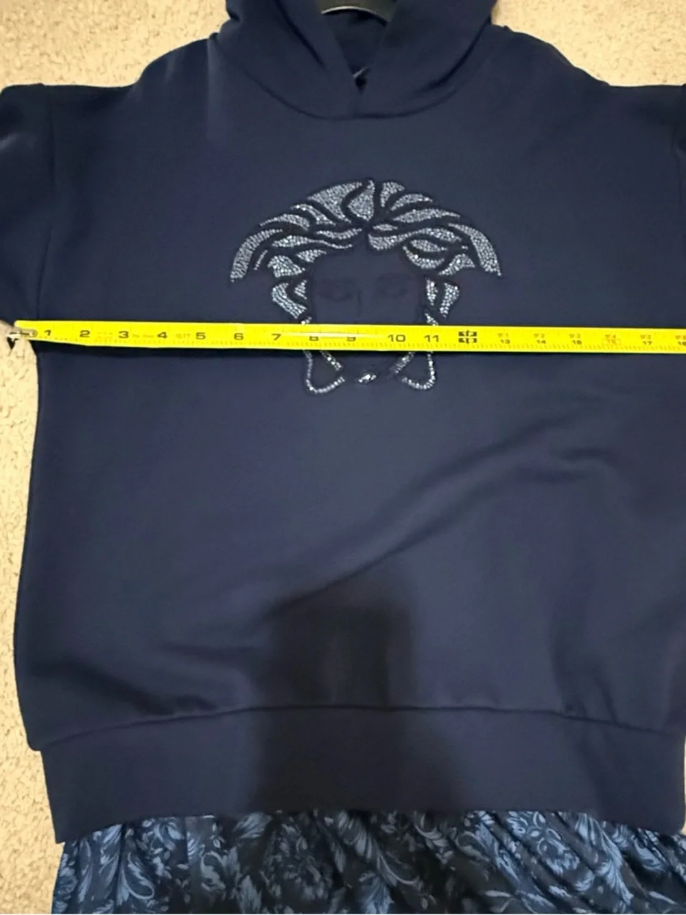 NWT! Versace Girls Navy Crystal Front Dress - 14Y - Picture 5 of 8
